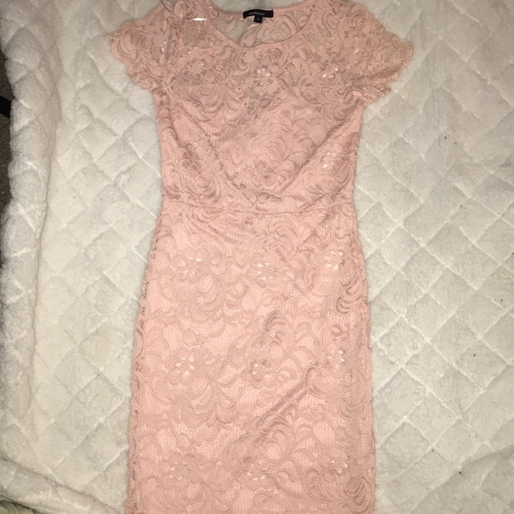 pink laced dress